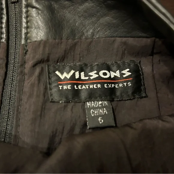 Vintage Y2K Wilson Classic Black Leather Lined Mini Skirt SZ 6 - Picture 4 of 4